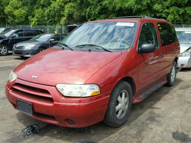 4N2ZN15T82D815444 - 2002 NISSAN QUEST GXE RED photo 2