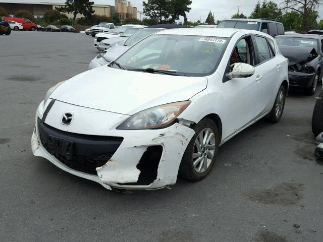 JM1BL1L78D1721732 - 2013 MAZDA 3 I WHITE photo 2