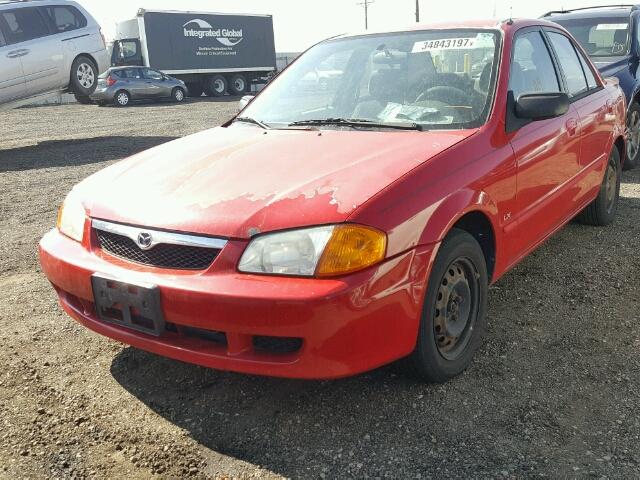 JM1BJ2225Y0276069 - 2000 MAZDA PROTEGE DX RED photo 2