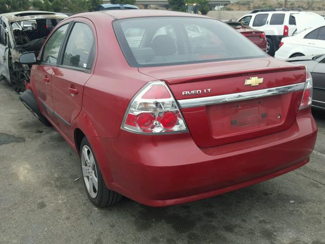 KL1TG5DE8BB246577 - 2011 CHEVROLET AVEO LT RED photo 3