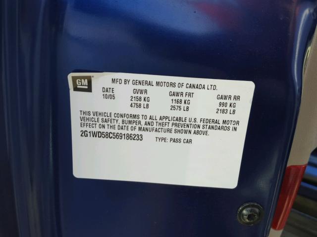 2G1WD58C569186233 - 2006 CHEVROLET IMPALA SUP 蓝色 照片 10