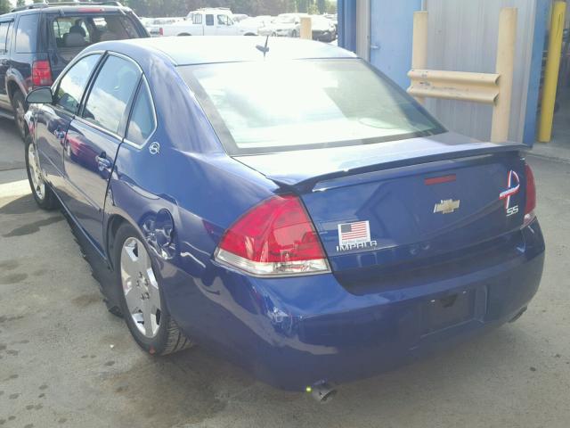 2G1WD58C569186233 - 2006 CHEVROLET IMPALA SUP BLUE photo 3