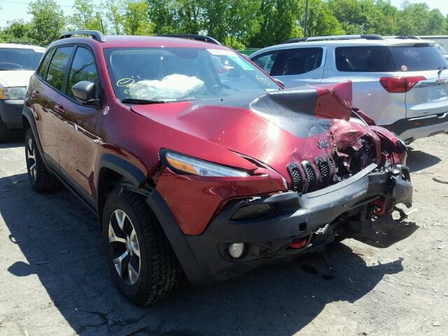 1C4PJMBS5GW294018 - 2016 JEEP CHEROKEE T RED photo 1