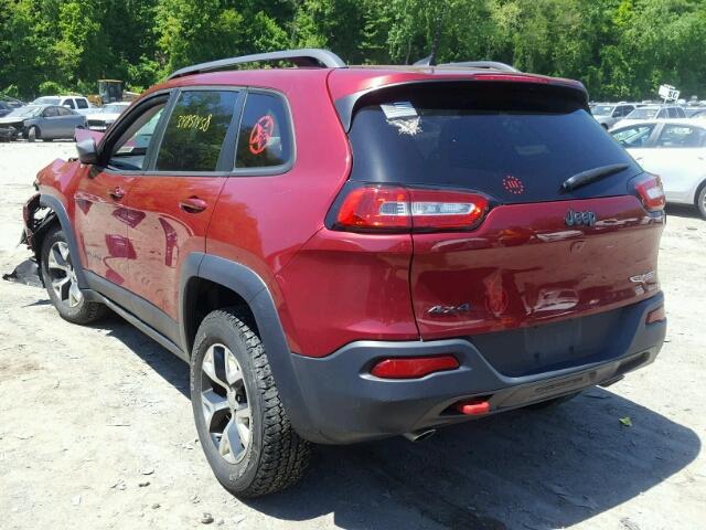 1C4PJMBS5GW294018 - 2016 JEEP CHEROKEE T RED photo 3