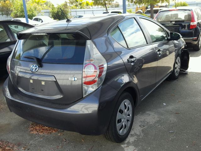 JTDKDTB34D1553997 - 2013 TOYOTA PRIUS C GRAY photo 4