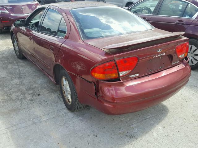 1G3NL52E12C264414 - 2002 OLDSMOBILE ALERO GL MAROON photo 3