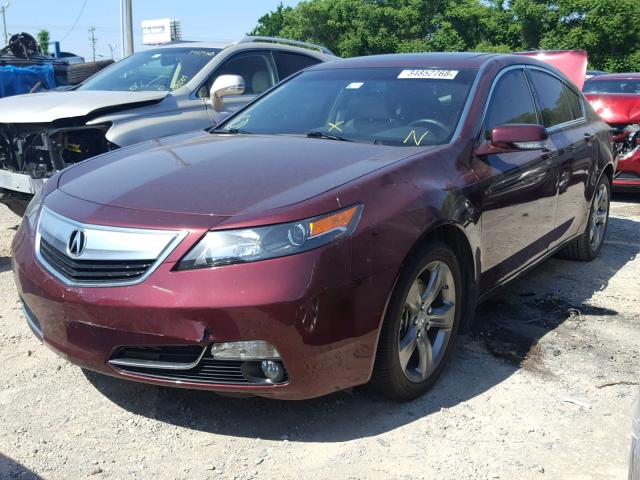 19UUA9F54CA010049 - 2012 ACURA TL RED photo 2