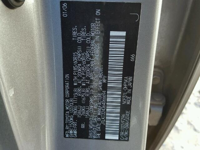 JTLKT324364066694 - 2006 TOYOTA SCION XB Күміс фото 10