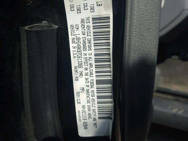 1J8HG48K87C613366 - 2007 JEEP COMMANDER BLACK photo 10