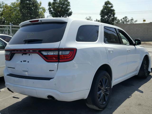 1C4RDHDG9HC883575 - 2017 DODGE DURANGO GT WHITE photo 4