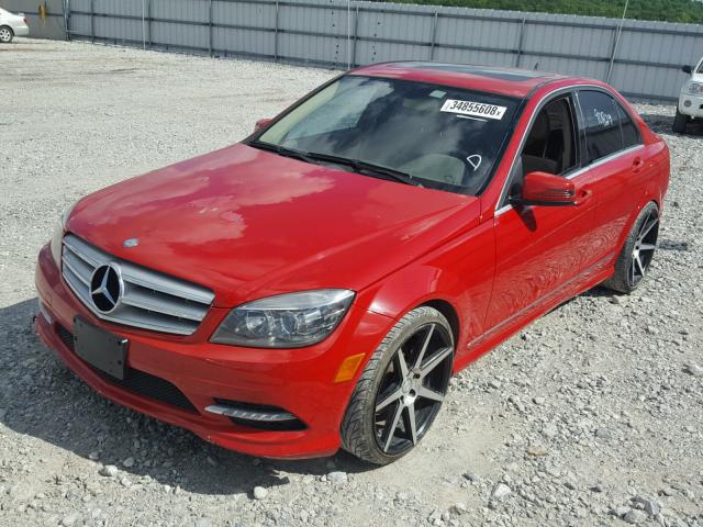 WDDGF5EB8BF648728 - 2011 MERCEDES-BENZ C 300 RED photo 2