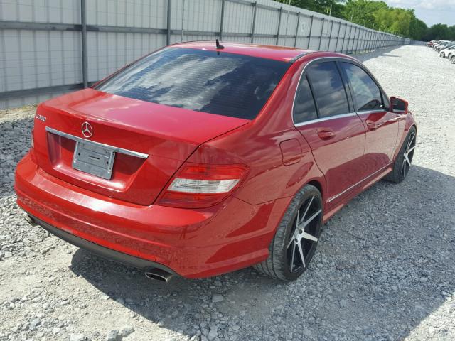 WDDGF5EB8BF648728 - 2011 MERCEDES-BENZ C 300 RED photo 4