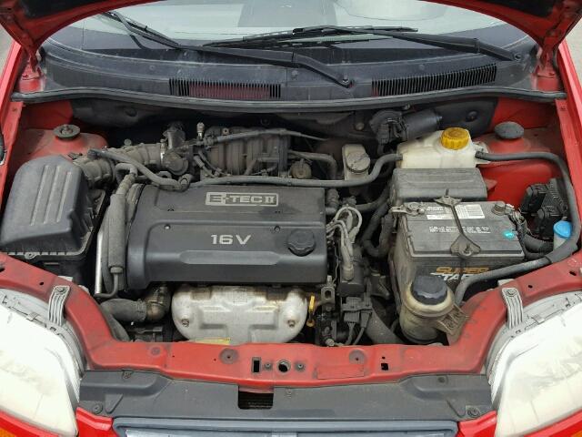 KL1TD526X4B178242 - 2004 CHEVROLET AVEO RED photo 7