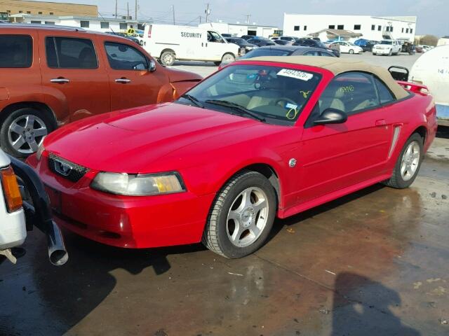 1FAFP44644F229527 - 2004 FORD MUSTANG RED photo 2