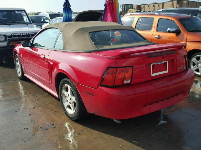 1FAFP44644F229527 - 2004 FORD MUSTANG RED photo 3