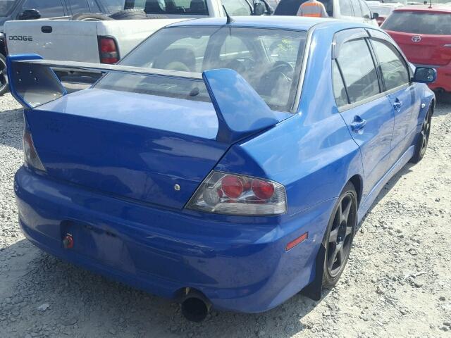 JA3AH86F83U119742 - 2003 MITSUBISHI LANCER EVO BLUE photo 4