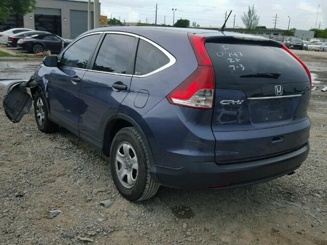 3CZRM3H35CG700747 - 2012 HONDA CR-V LX BLUE photo 3