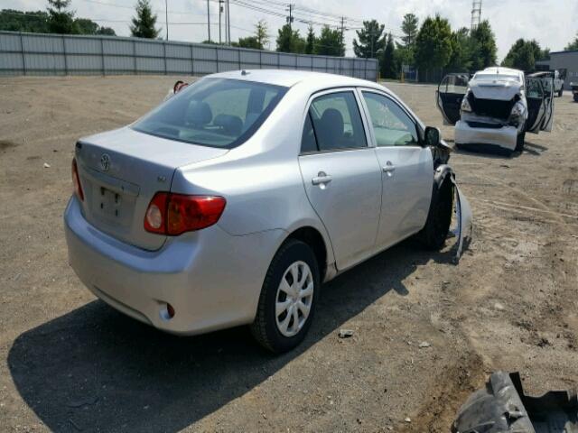 1NXBU40E19Z115756 - 2009 TOYOTA COROLLA BA SILVER photo 4