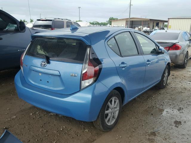 JTDKDTB37F1103912 - 2015 TOYOTA PRIUS C BLUE photo 4