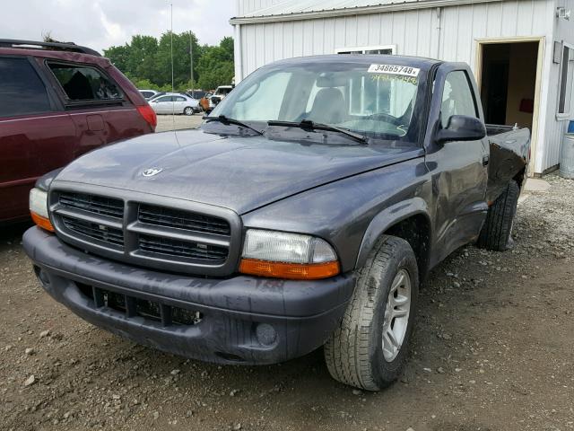 1D7FL16X73S314089 - 2003 DODGE DAKOTA SXT GRAY photo 2