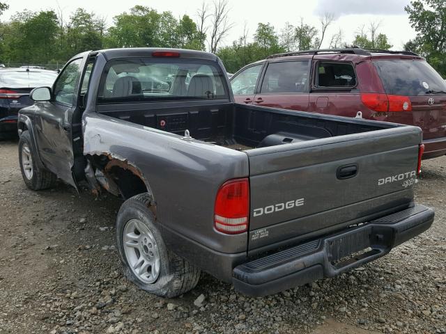 1D7FL16X73S314089 - 2003 DODGE DAKOTA SXT GRAY photo 3