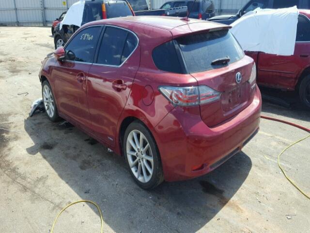 JTHKD5BH0C2111913 - 2012 LEXUS CT 200 BURGUNDY photo 3