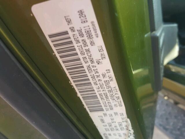 1J4FA54188L507028 - 2008 JEEP WRANGLER S GREEN photo 10