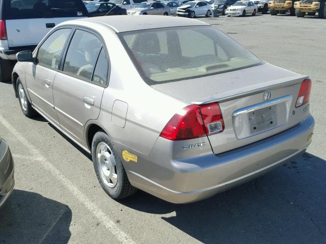 JHMES96613S026193 - 2003 HONDA CIVIC HYBR BROWN photo 3