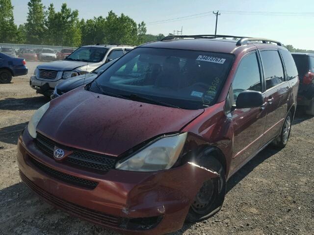 5TDZA23C15S311284 - 2005 TOYOTA SIENNA CE RED photo 2