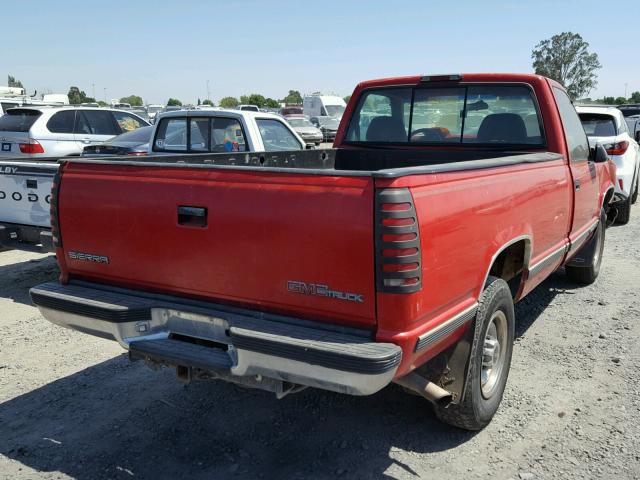 1GTGC34R8VF047250 - 1997 GMC SIERRA C35 RED photo 4