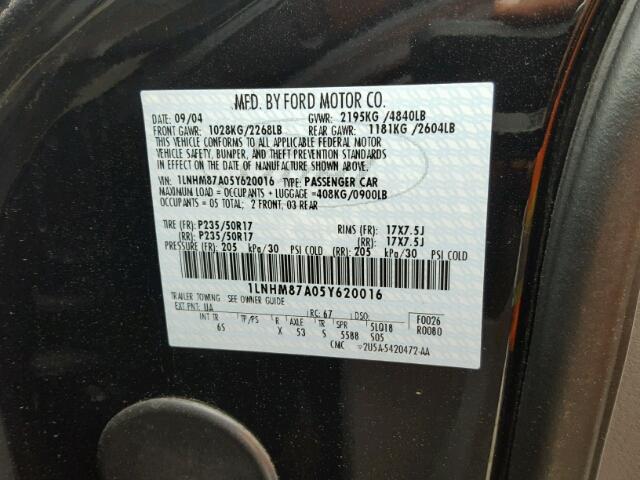 1LNHM87A05Y620016 - 2005 LINCOLN LS Qara foto 10