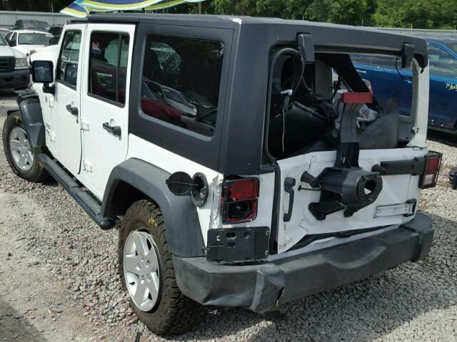 1C4HJWDG1DL654360 - 2013 JEEP WRANGLER U WHITE photo 3