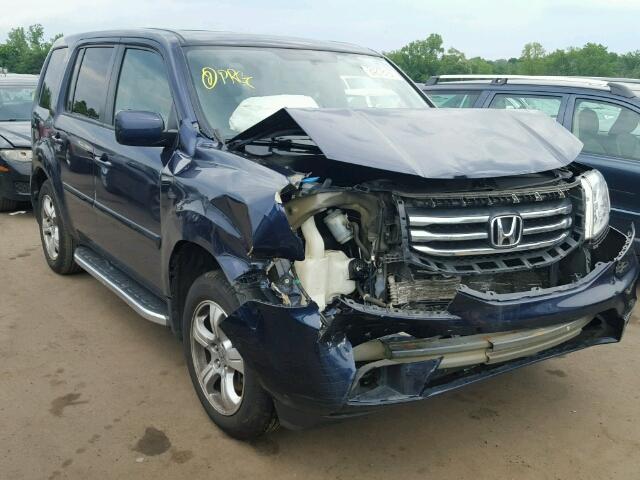 5FNYF4H58DB048734 - 2013 HONDA PILOT EXL BLUE photo 1