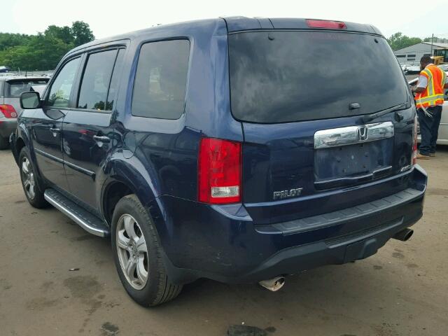 5FNYF4H58DB048734 - 2013 HONDA PILOT EXL BLUE photo 3