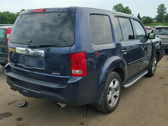 5FNYF4H58DB048734 - 2013 HONDA PILOT EXL BLUE photo 4