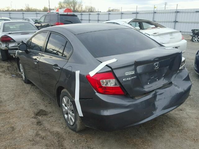 2HGFB2F51CH583232 - 2012 HONDA CIVIC GRAY photo 3