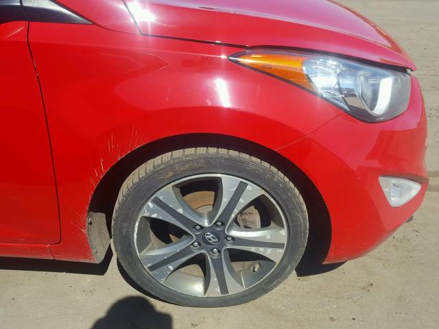 KMHDH6AE1DU008626 - 2013 HYUNDAI ELANTRA CO RED photo 9