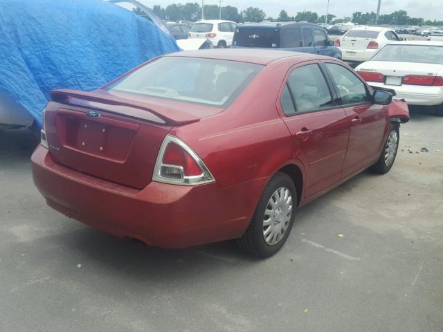 3FAHP06Z57R101362 - 2007 FORD FUSION S RED photo 4