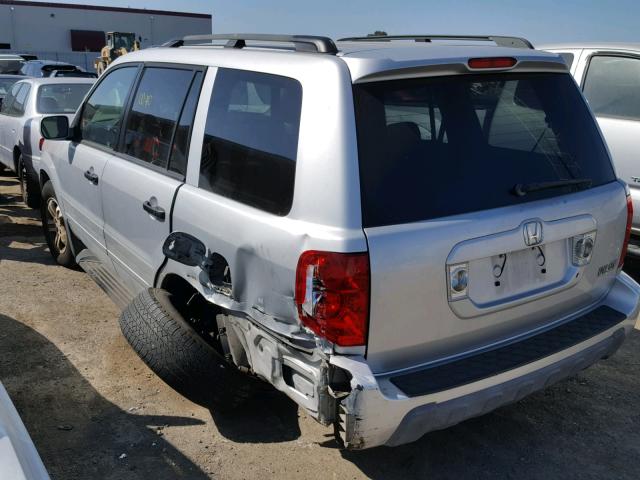 2HKYF18405H511121 - 2005 HONDA PILOT EX SILVER photo 3