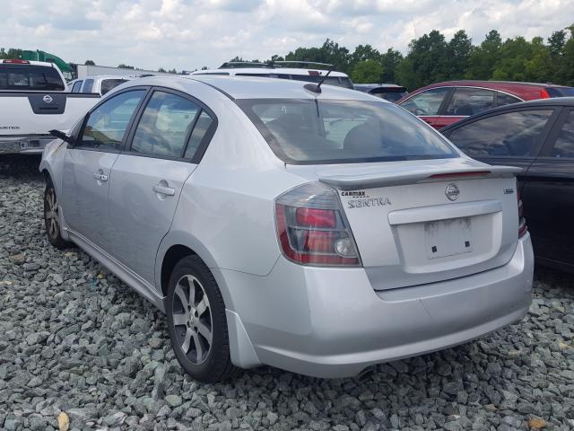 3N1AB6AP5CL614209 - 2012 NISSAN SENTRA 2.0 SILVER photo 3