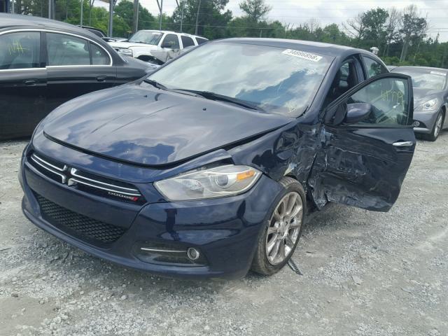 1C3CDFCB6ED699642 - 2014 DODGE DART LIMIT BLUE photo 2