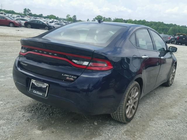 1C3CDFCB6ED699642 - 2014 DODGE DART LIMIT BLUE photo 4