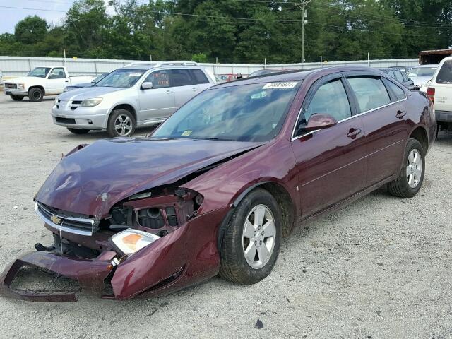 2G1WT58N979279374 - 2007 CHEVROLET IMPALA LT BURGUNDY photo 2