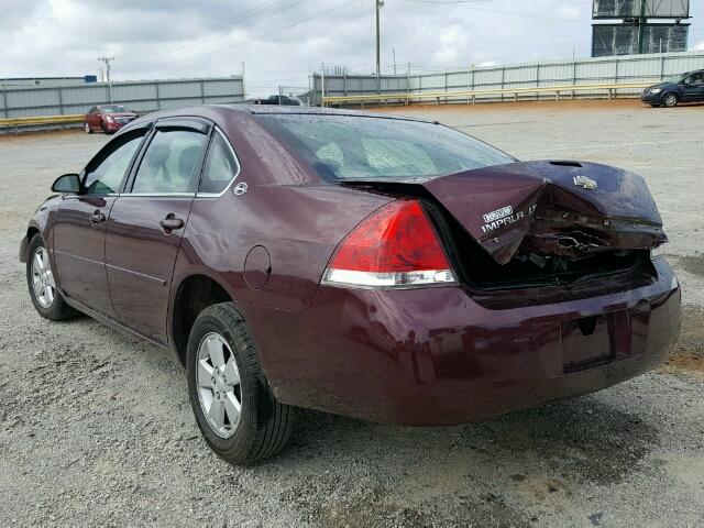 2G1WT58N979279374 - 2007 CHEVROLET IMPALA LT BURGUNDY photo 3