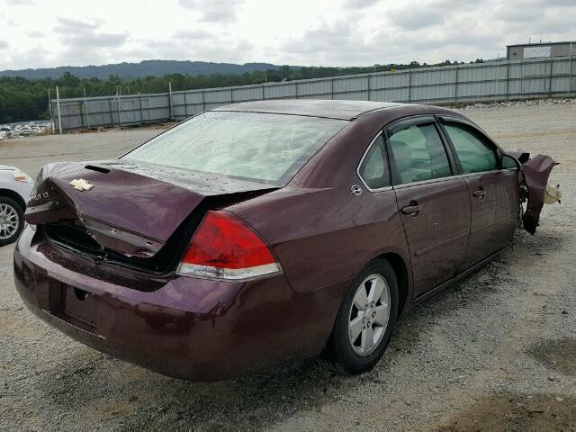 2G1WT58N979279374 - 2007 CHEVROLET IMPALA LT BURGUNDY photo 4