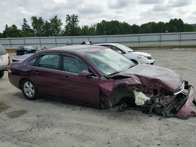 2G1WT58N979279374 - 2007 CHEVROLET IMPALA LT BURGUNDY photo 9