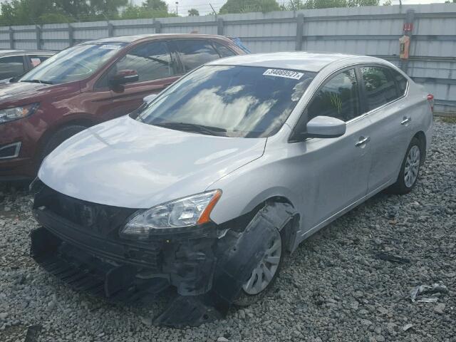 3N1AB7AP1DL651720 - 2013 NISSAN SENTRA S SILVER photo 2