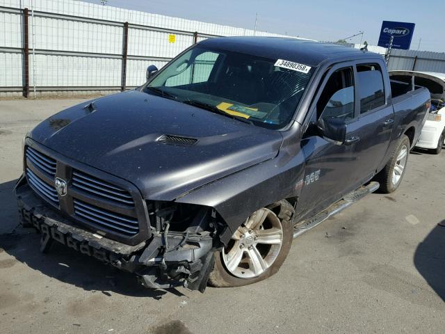 1C6RR7MTXES399870 - 2014 RAM 1500 SPORT GRAY photo 2