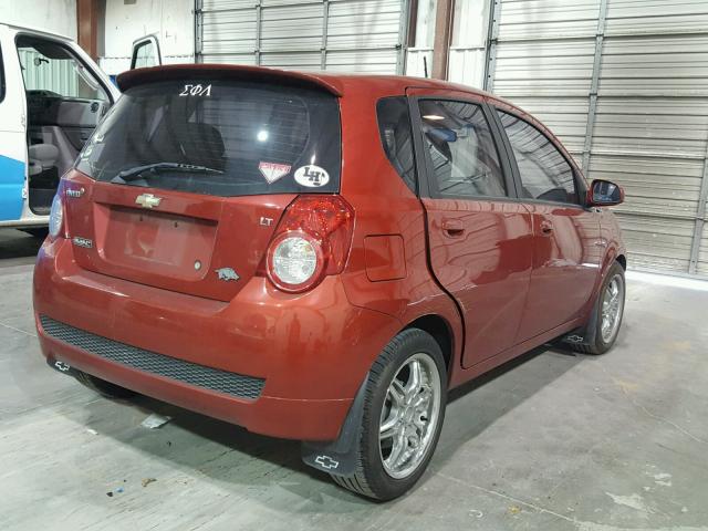 KL1TG66EX9B393125 - 2009 CHEVROLET AVEO LT RED photo 4