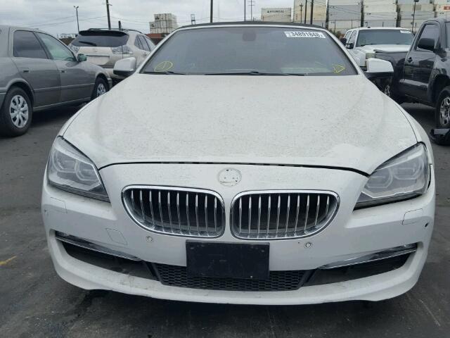 WBALZ3C51CDL73442 - 2012 BMW 650 I WHITE photo 9